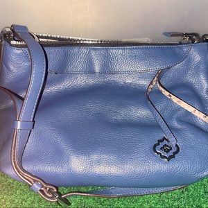 Blue leather purse - like new